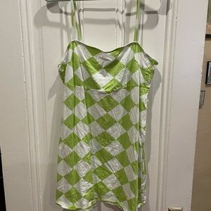 Green & white checkered dress (ASOS)